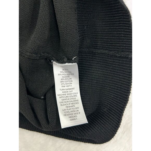 Liz Claiborne Womens Black Knit Sweater With Lace Sleeves & Tie Neck XXL-NWT - Picture 11 of 11